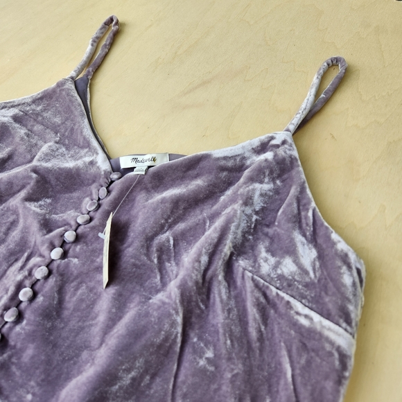 NWT Madewell Velvet Button-Down Cami Top - Lilac Purple - Size 14 - Picture 6 of 14